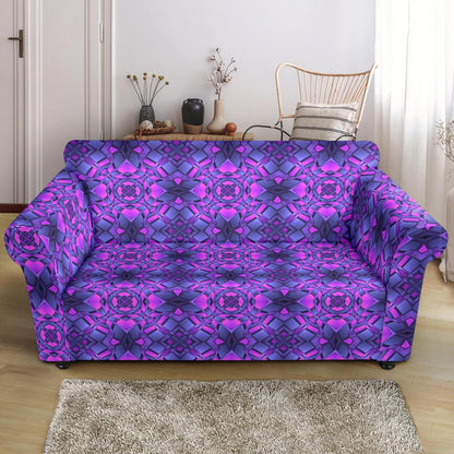 kaleidoscope Pattern Print Design Loveseat Slipcover-JTAMIGO.COM