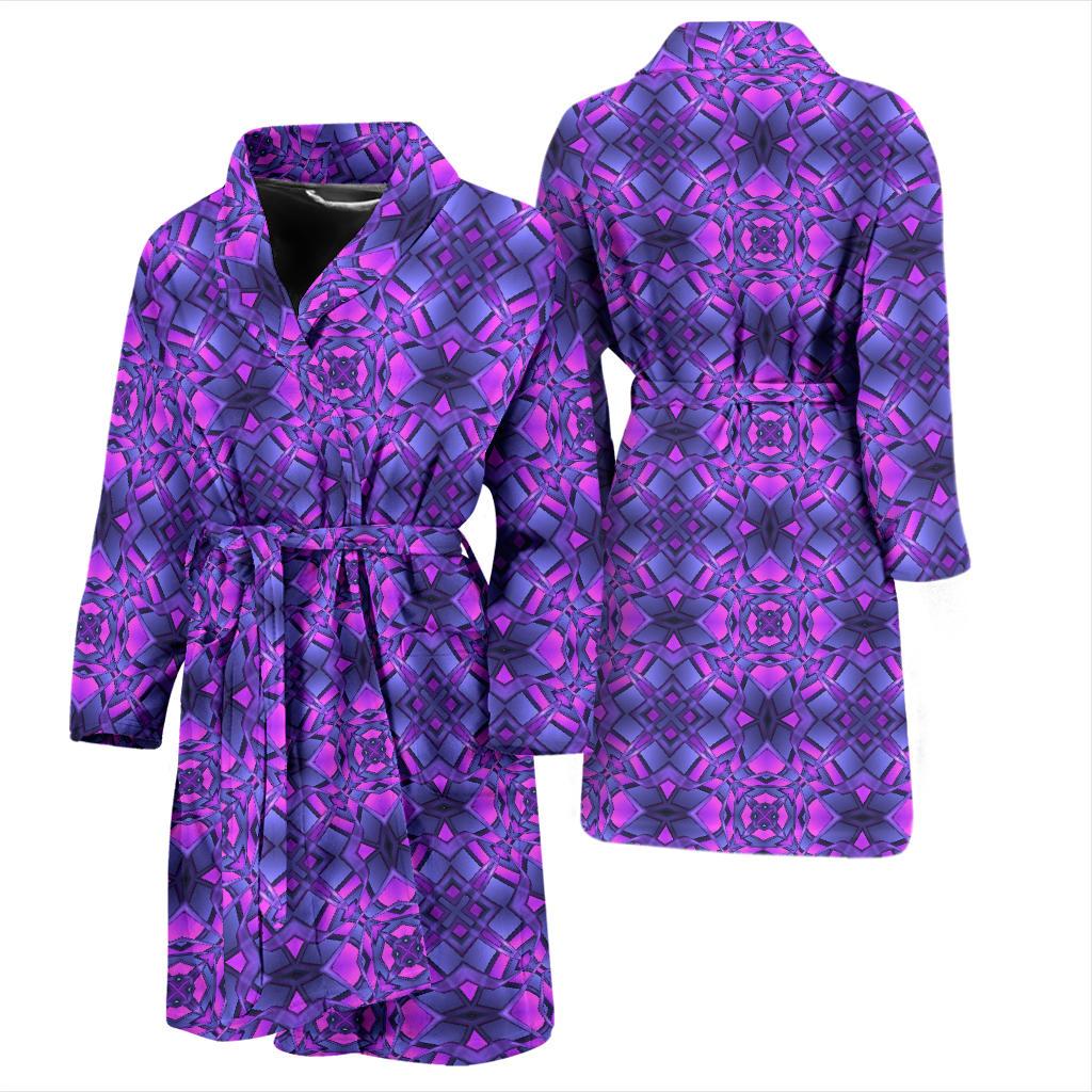 kaleidoscope Pattern Print Design Men Bath Robe-JTAMIGO.COM