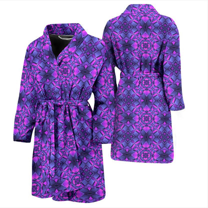 kaleidoscope Pattern Print Design Men Bath Robe-JTAMIGO.COM