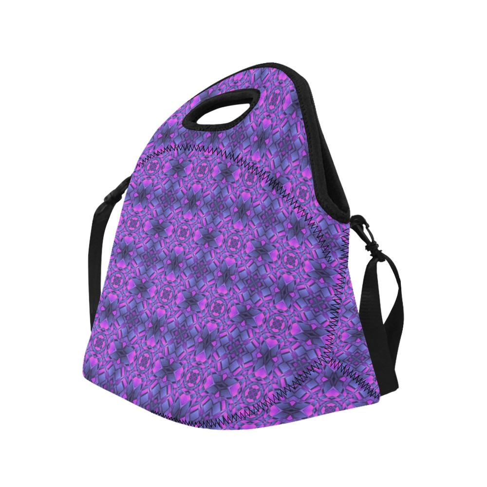kaleidoscope Pattern Print Design Neoprene Lunch Bag (Model 1669)(Large)-JTAMIGO.COM