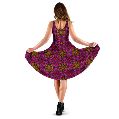kaleidoscope Pattern Print Design Sleeveless Dress
