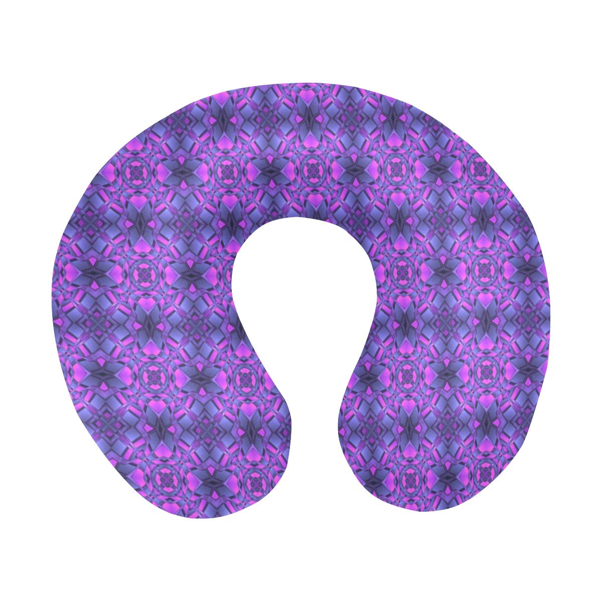 kaleidoscope Pattern Print Design U-Shaped Travel Neck Pillow-JTAMIGO.COM