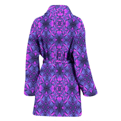 kaleidoscope Pattern Print Design Women Bath Robe-JTAMIGO.COM