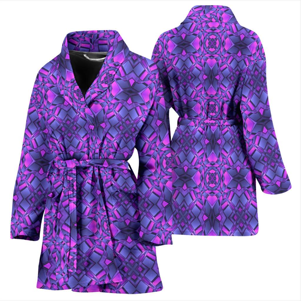 kaleidoscope Pattern Print Design Women Bath Robe-JTAMIGO.COM