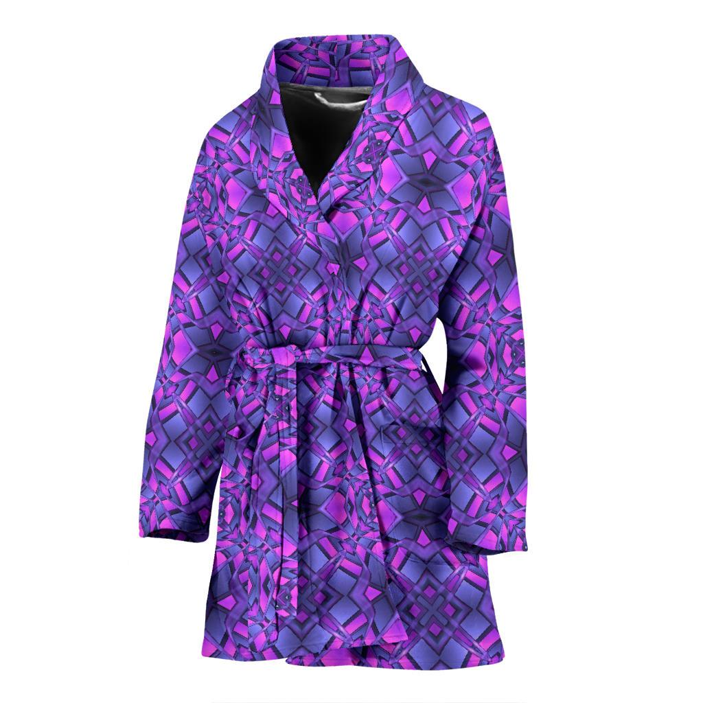 kaleidoscope Pattern Print Design Women Bath Robe-JTAMIGO.COM