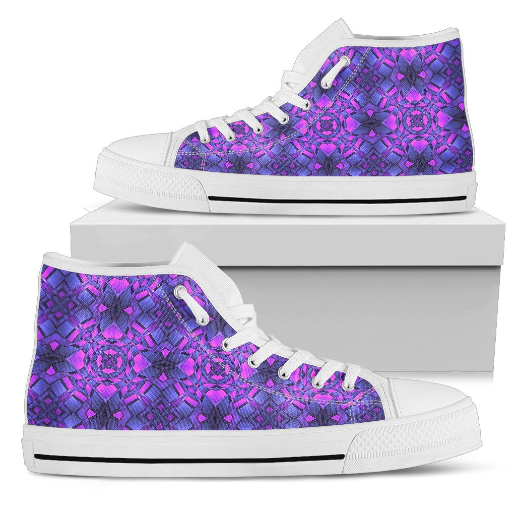 Kaleidoscope Pattern Print Design Women High Top Shoes