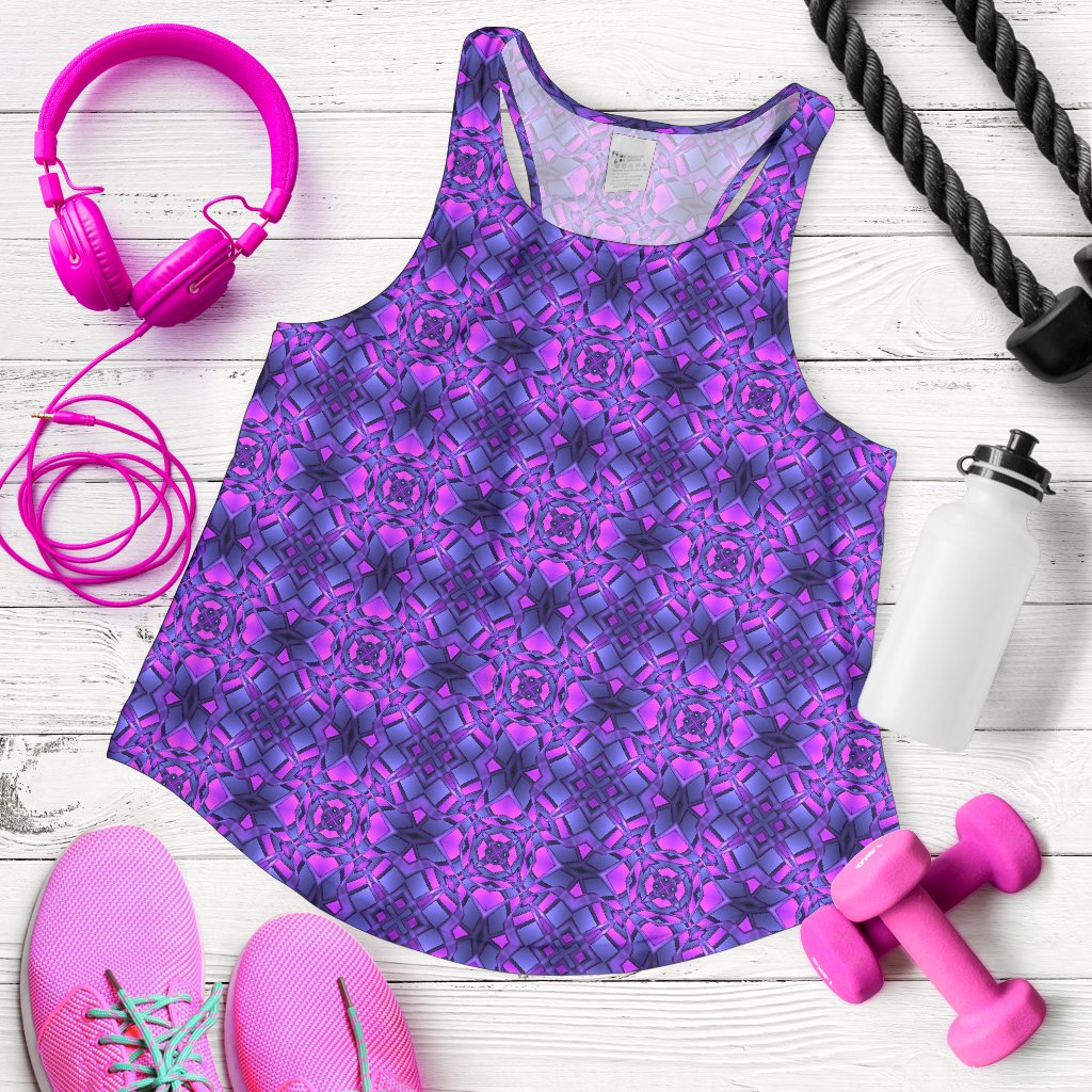 kaleidoscope Pattern Print Design Women Racerback Tank Top