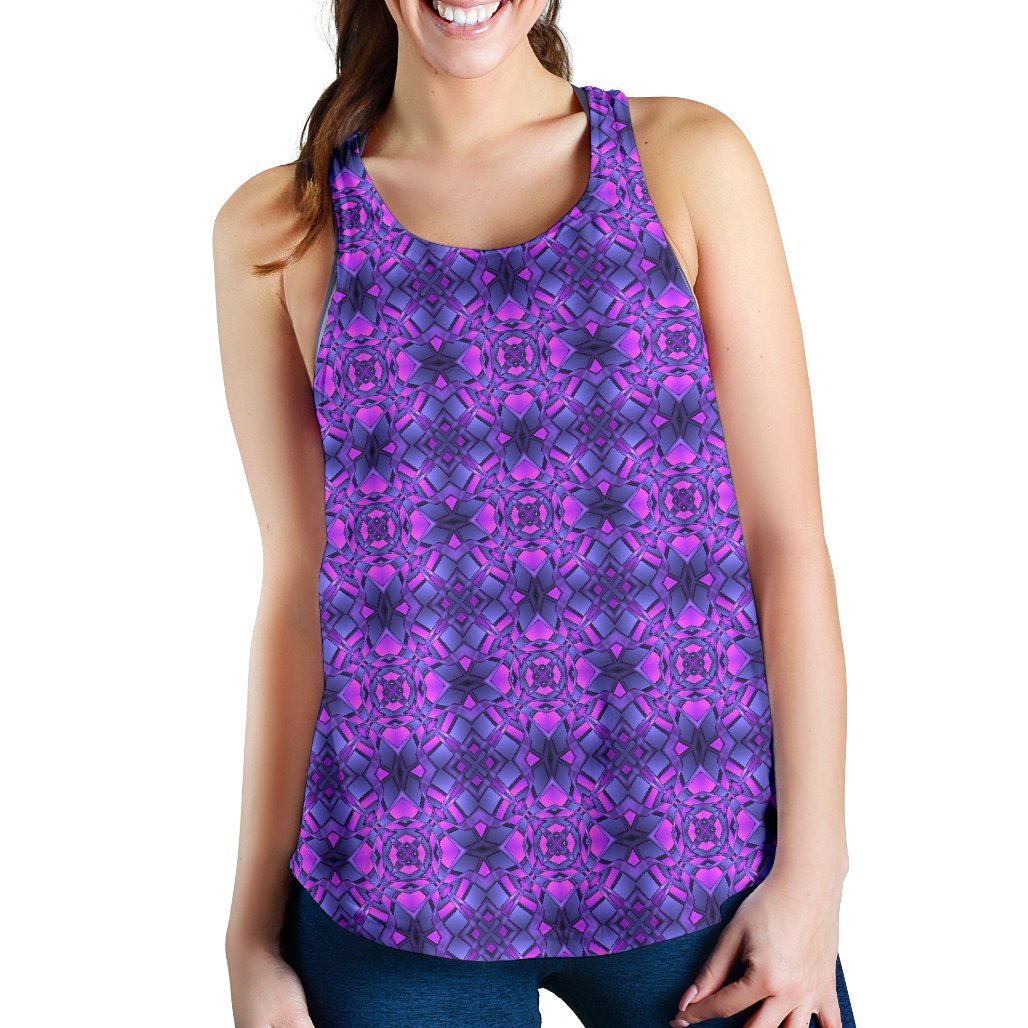 kaleidoscope Pattern Print Design Women Racerback Tank Top