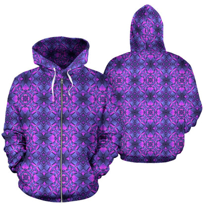 Kaleidoscope Pattern Print Design Zip Up Hoodie