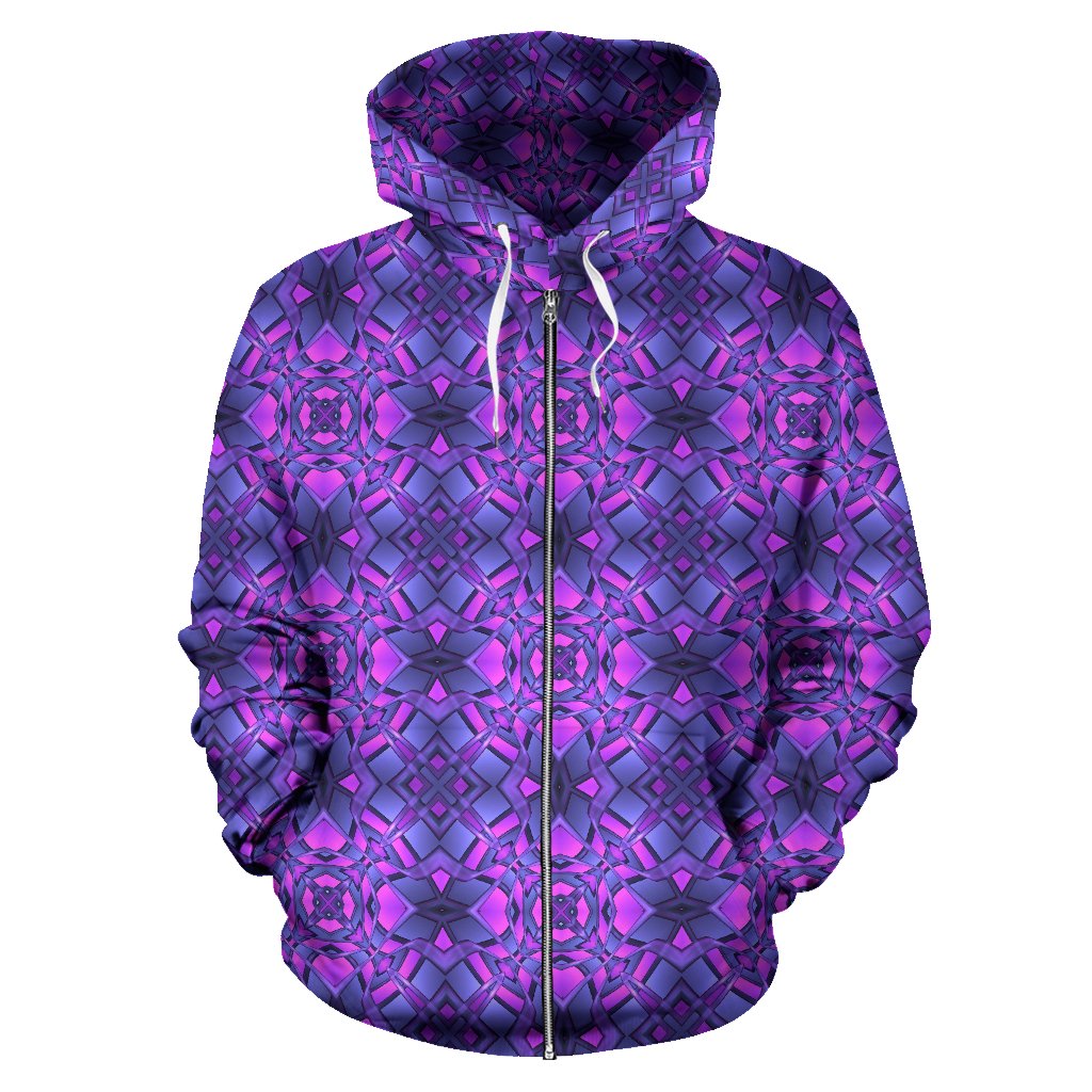 Kaleidoscope Pattern Print Design Zip Up Hoodie