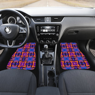 kaleidoscope Purple Orange Print Design Car Floor Mats