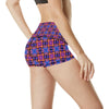 kaleidoscope Purple Orange Print Design High Waisted Spandex Shorts-JTAMIGO.COM