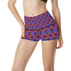 kaleidoscope Purple Orange Print Design High Waisted Spandex Shorts-JTAMIGO.COM