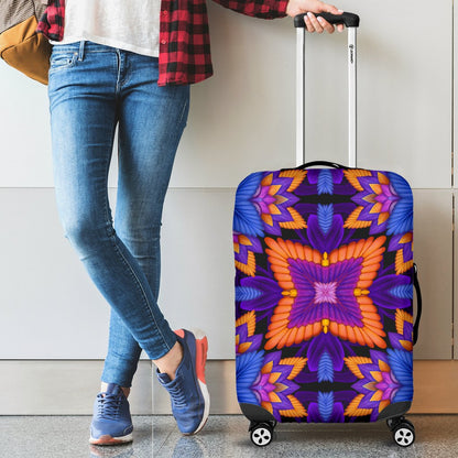 Kaleidoscope Purple Orange Print Design Luggage Cover Protector
