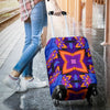 Kaleidoscope Purple Orange Print Design Luggage Cover Protector
