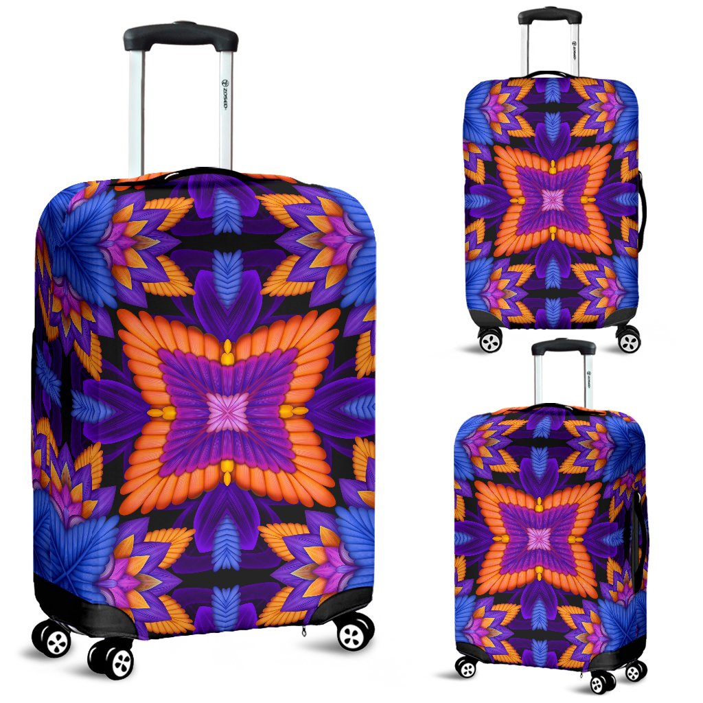 Kaleidoscope Purple Orange Print Design Luggage Cover Protector
