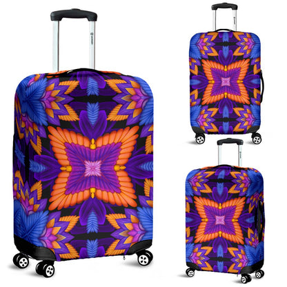 Kaleidoscope Purple Orange Print Design Luggage Cover Protector