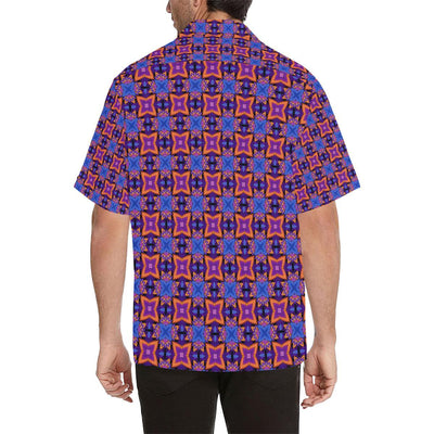 kaleidoscope Purple Orange Print Design Men Aloha Hawaiian Shirt