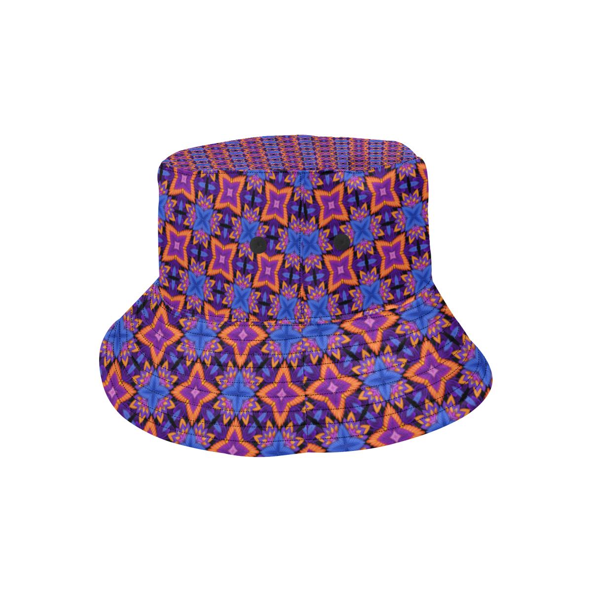 kaleidoscope Purple Orange Print Design Unisex Bucket Hat