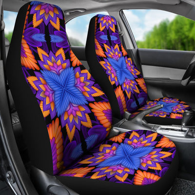 kaleidoscope Purple Orange Print Design Universal Fit Car Seat Covers