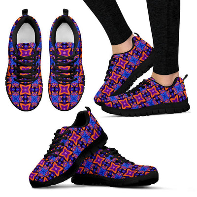 Kaleidoscope Purple Orange Print Design Women Sneakers Shoes