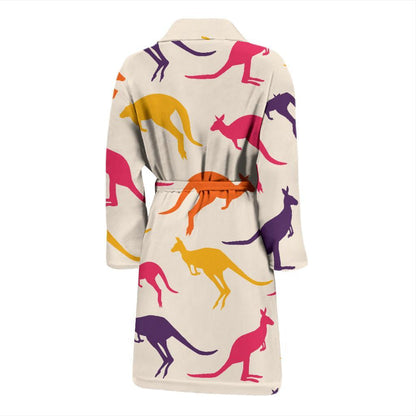 Kangaroos Pattern Print Design 01 Men Bathrobe-JORJUNE.COM