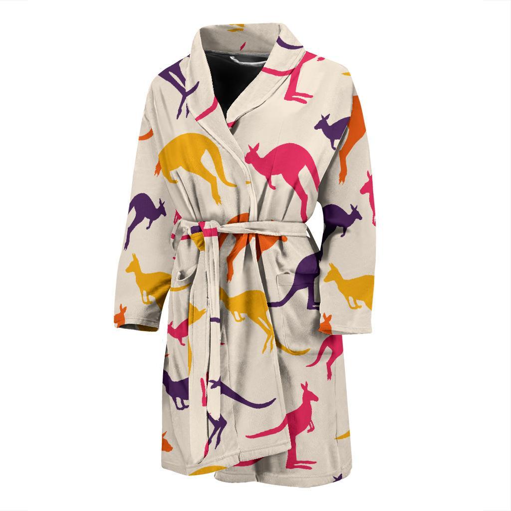 Kangaroos Pattern Print Design 01 Men Bathrobe-JORJUNE.COM