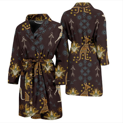 Kangaroos Pattern Print Design 03 Men Bathrobe-JORJUNE.COM