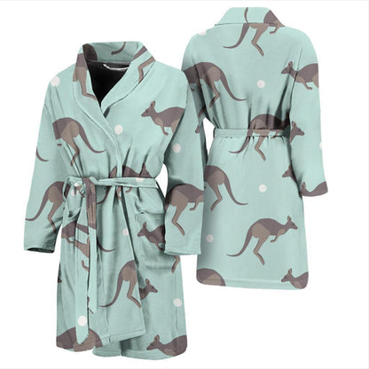 Kangaroos Pattern Print Design 04 Men Bathrobe-JORJUNE.COM