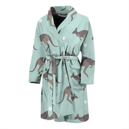 Kangaroos Pattern Print Design 04 Men Bathrobe-JORJUNE.COM