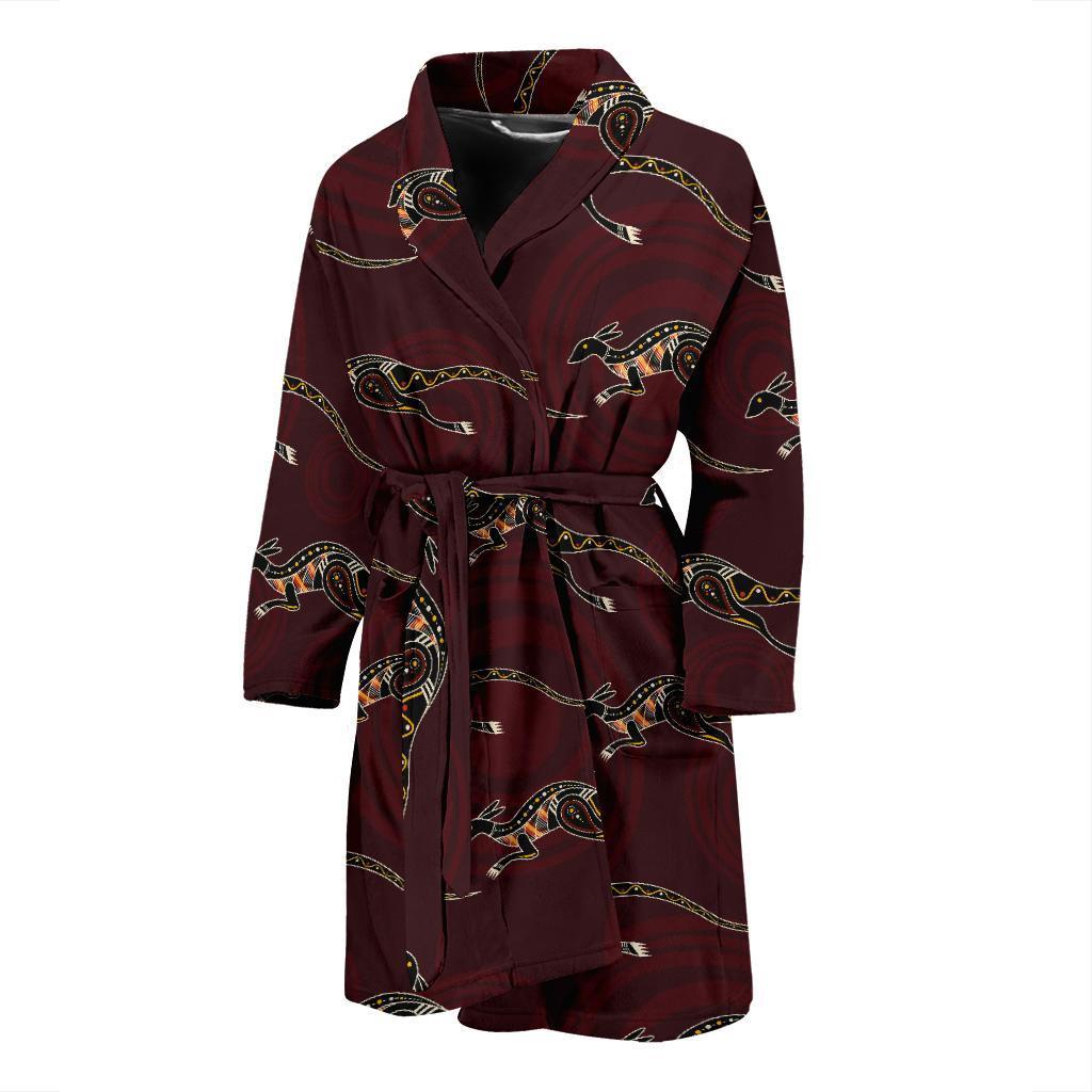 Kangaroos Pattern Print Design 05 Men Bathrobe-JORJUNE.COM