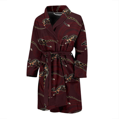 Kangaroos Pattern Print Design 05 Men Bathrobe-JORJUNE.COM