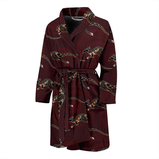 Kangaroos Pattern Print Design 05 Men Bathrobe-JORJUNE.COM