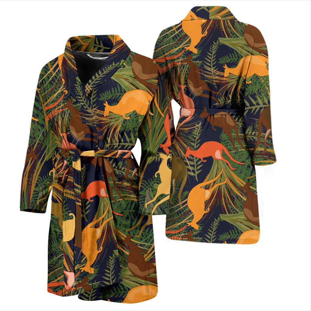 Kangaroos Pattern Print Design 07 Men Bathrobe-JORJUNE.COM