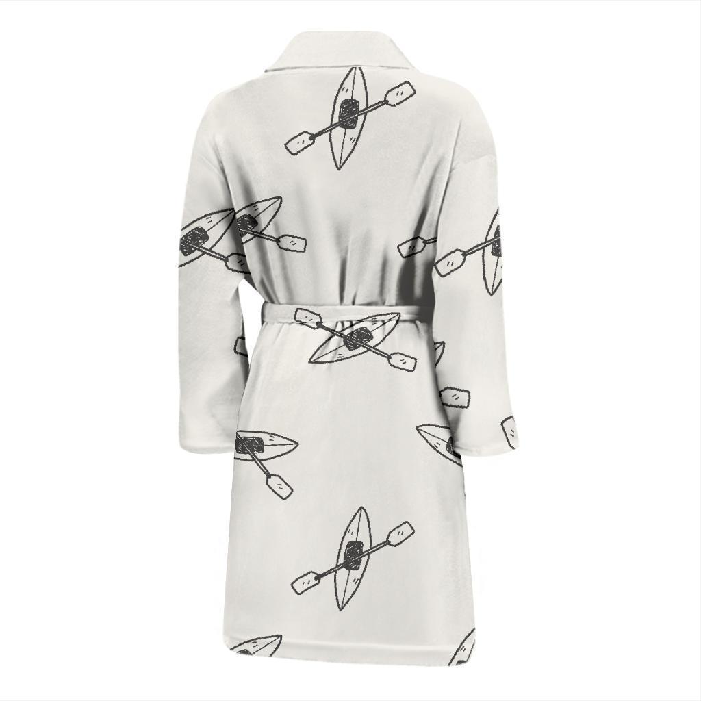 Kayak Pattern Print Design 01 Men Bathrobe-JORJUNE.COM
