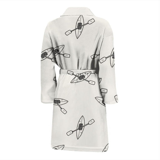 Kayak Pattern Print Design 01 Men Bathrobe-JORJUNE.COM