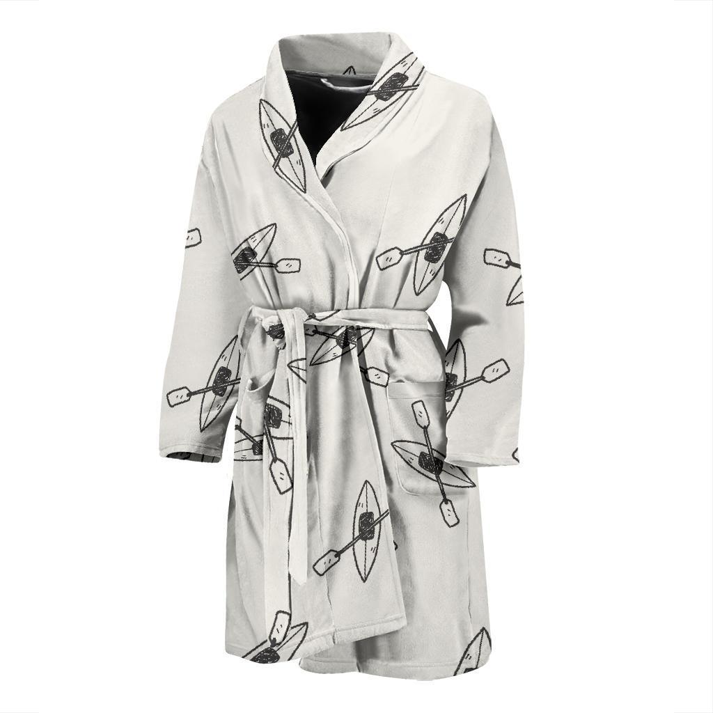 Kayak Pattern Print Design 01 Men Bathrobe-JORJUNE.COM