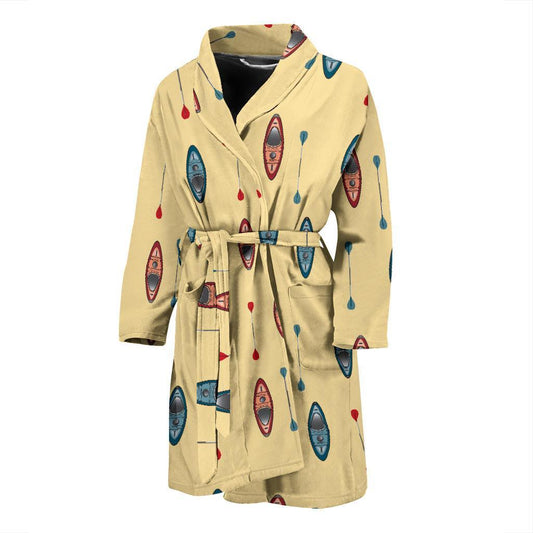 Kayak Pattern Print Design 02 Men Bathrobe-JORJUNE.COM