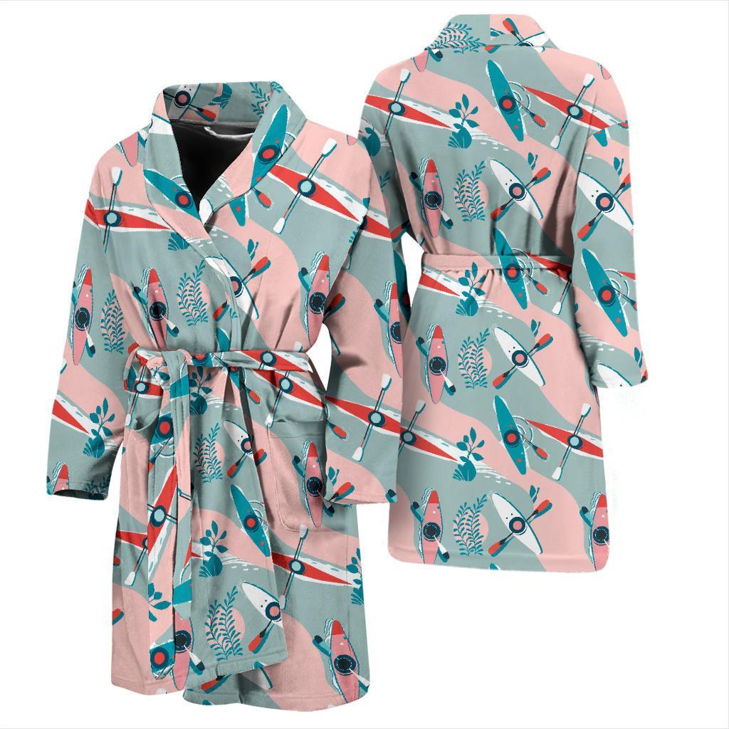 Kayak Pattern Print Design 05 Men Bathrobe-JORJUNE.COM