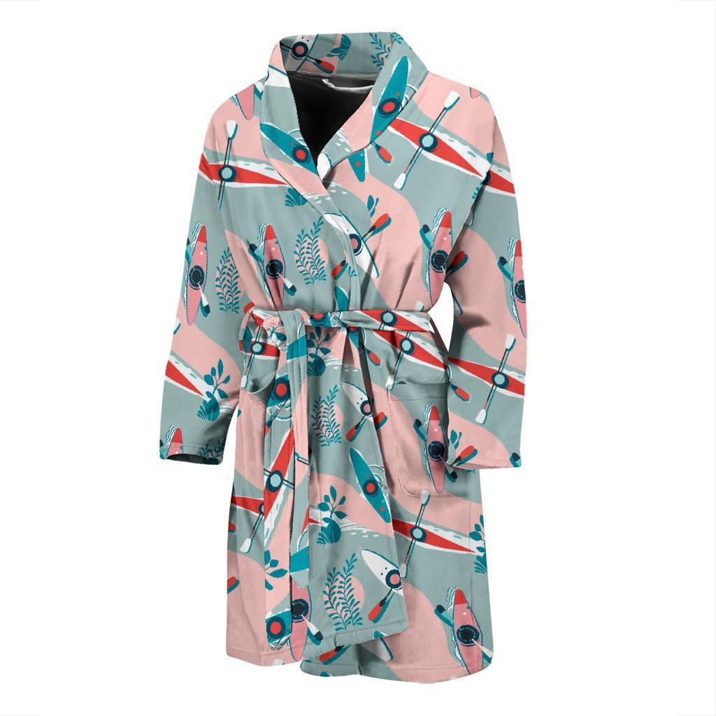 Kayak Pattern Print Design 05 Men Bathrobe-JORJUNE.COM