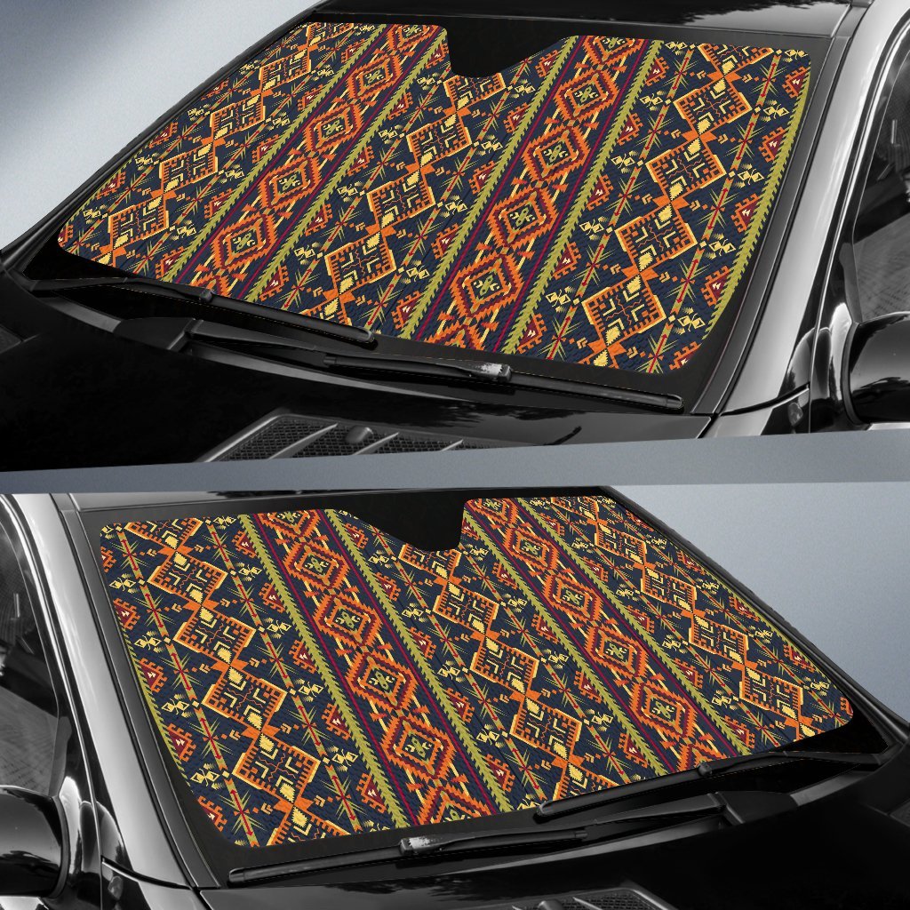 Kente Classic Design African Print Car Sun Shade For Windshield