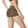 Kente Classic Design African Print High Waisted Spandex Shorts-JTAMIGO.COM