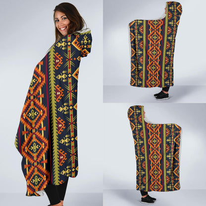 Kente Classic Design African Print Hooded Blanket-JTAMIGO.COM
