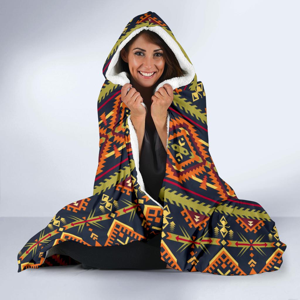 Kente Classic Design African Print Hooded Blanket-JTAMIGO.COM