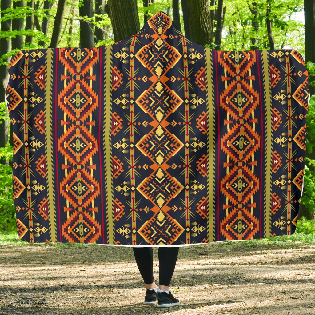 Kente Classic Design African Print Hooded Blanket-JTAMIGO.COM