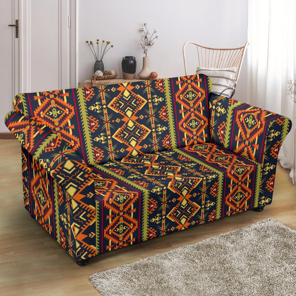 Kente Classic Design African Print Loveseat Slipcover-JTAMIGO.COM