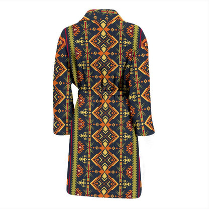 Kente Classic Design African Print Men Bath Robe-JTAMIGO.COM