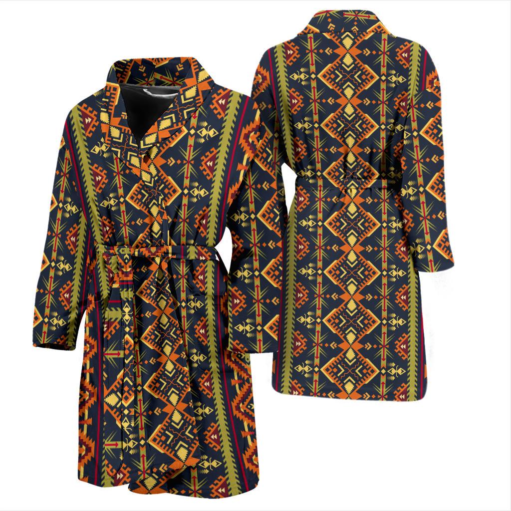 Kente Classic Design African Print Men Bath Robe-JTAMIGO.COM