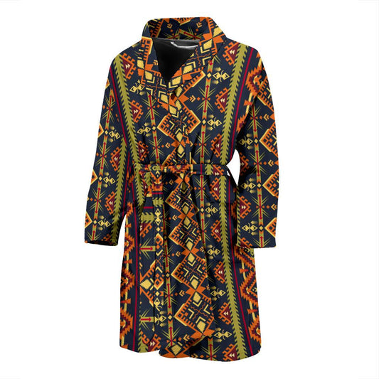 Kente Classic Design African Print Men Bath Robe-JTAMIGO.COM