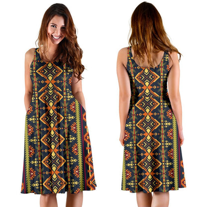 Kente Classic Design African Print Sleeveless Dress